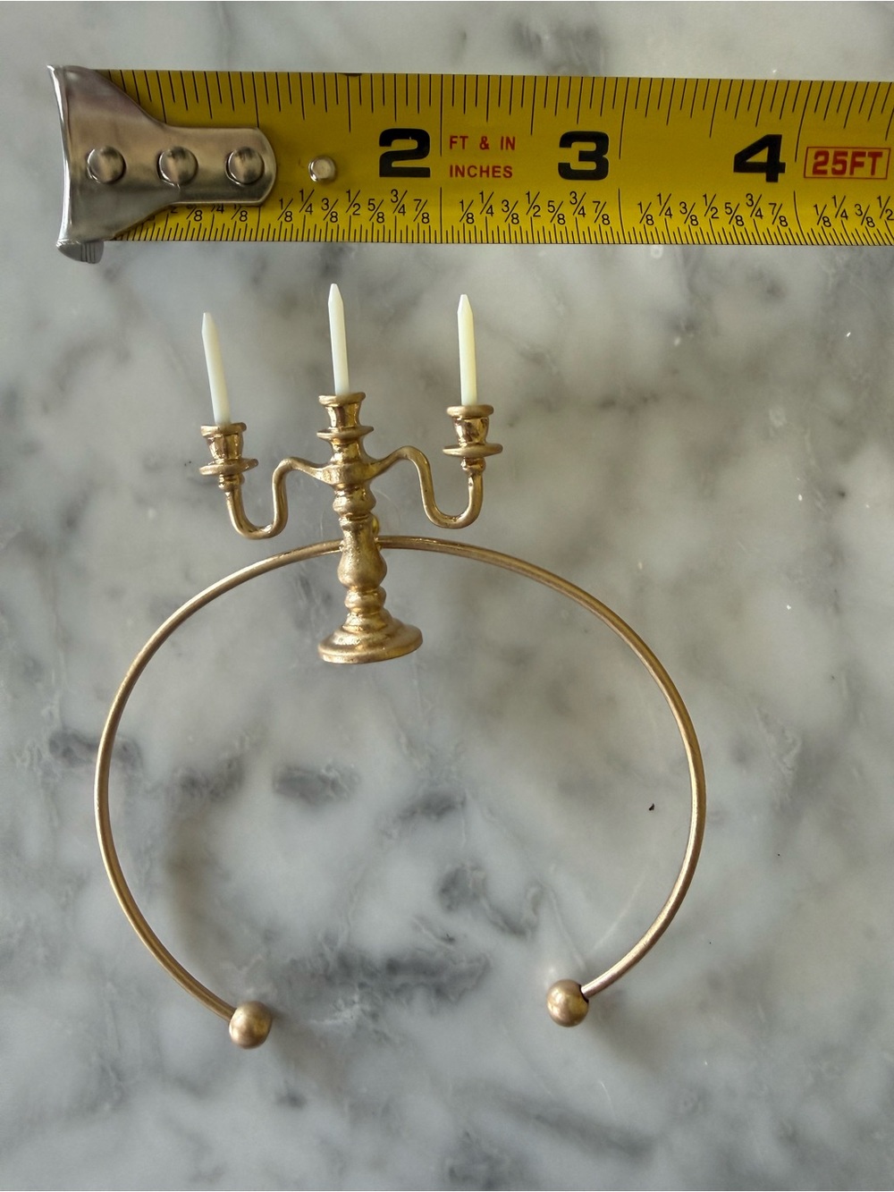 Gold Candelabra Hoop Statement Earrings - Picture 5 of 6